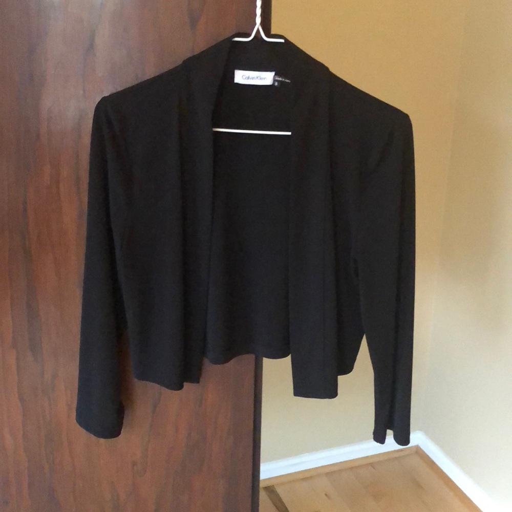Calvin Klein Open Front Cropped Cardigan
